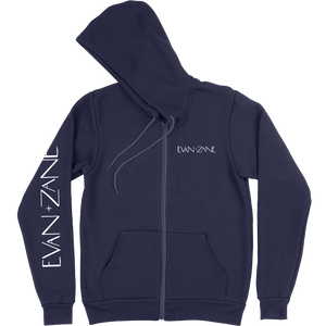 EVAN + ZANE "Logo" Navy Zip Hoodie