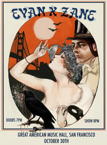 ✍🏻 SIGNED | EVAN + ZANE: Halloween (Duo) @ Great American Music Hall (San Francisco, CA)